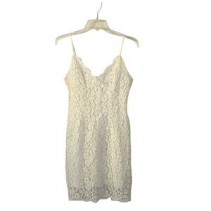 Lulu’s White and Cream Lace Slip Dress Size Small